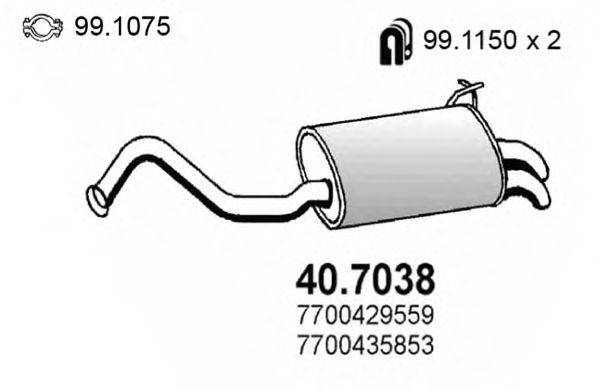 ASSO 407038 Глушник вихлопних газів кінцевий