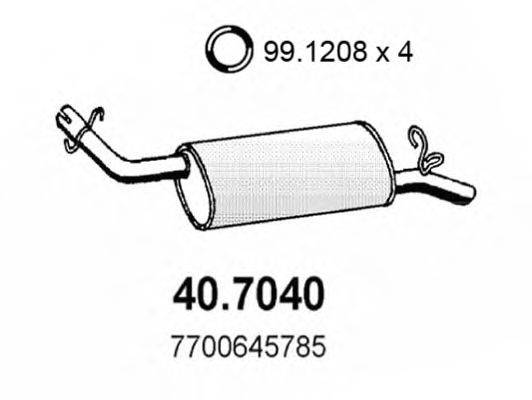 ASSO 407040 Глушник вихлопних газів кінцевий