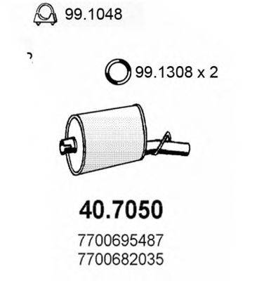 ASSO 407050 Глушник вихлопних газів кінцевий