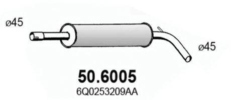 ASSO 506005 Середній глушник вихлопних газів