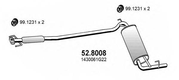 ASSO 528008 Середній/кінцевий глушник ОГ