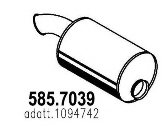 ASSO 5857039 Середній/кінцевий глушник ОГ