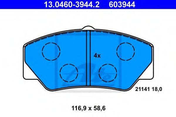 ATE 21141 Комплект гальмівних колодок, дискове гальмо