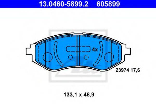 ATE 13046058992 Комплект гальмівних колодок, дискове гальмо