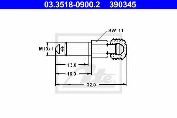 Болт повітряного клапана / вентиль ATE 03.3518-0900.2