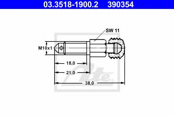 ATE 390354 Болт повітряного клапана / вентиль
