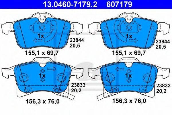 OPEL 93176429 Комплект гальмівних колодок, дискове гальмо