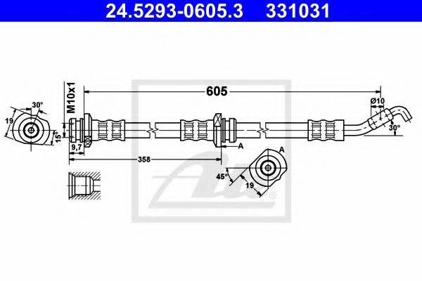 FTE 605E865E12 Гальмівний шланг