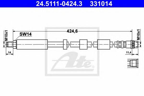 BREMBO T11016 Гальмівний шланг