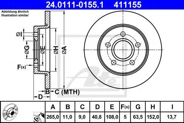 FORD 3M51-2A315-A1E гальмівний диск