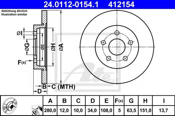 FORD 1S7J-2A315-CB гальмівний диск