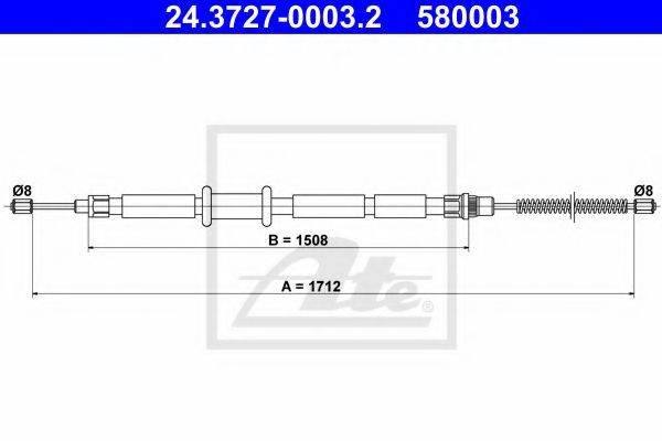 FIAT 60559851 Трос, стоянкова гальмівна система