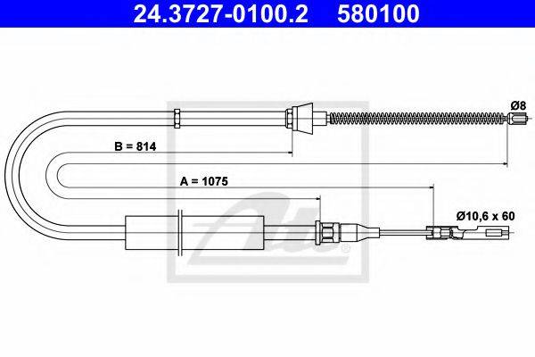 VAG 8Z0 609 721 F Трос, стоянкова гальмівна система