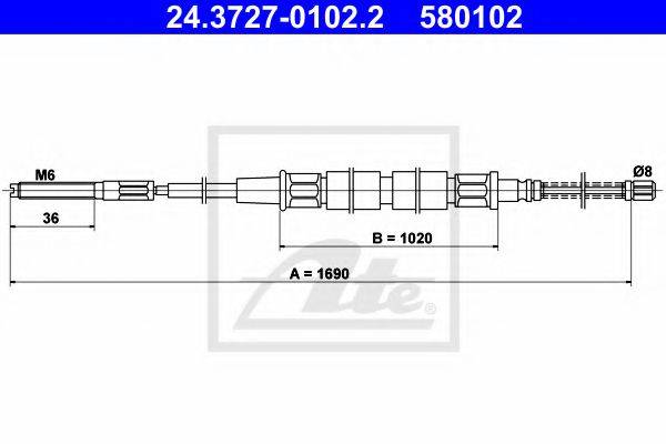 TEXTAR 44002700 Трос, стоянкова гальмівна система