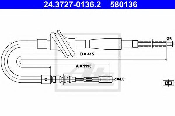 FTE FBS02006 Трос, стоянкова гальмівна система