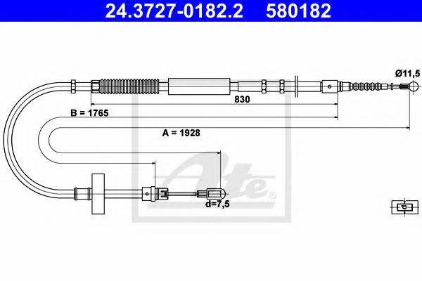 TEXTAR 44005600 Трос, стоянкова гальмівна система