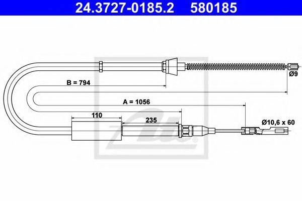 VAG 8Z0 609 721 C Трос, стоянкова гальмівна система