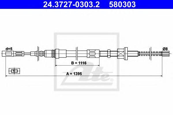 TEXTAR 44010300 Трос, стоянкова гальмівна система