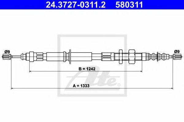 TEXTAR 44010800 Трос, стоянкова гальмівна система