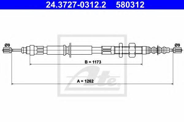 TEXTAR 44010700 Трос, стоянкова гальмівна система