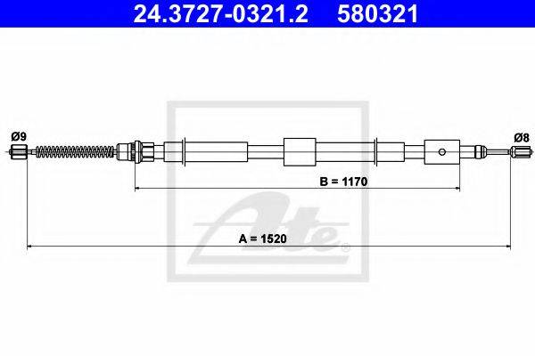 BENDIX 432870B Трос, стоянкова гальмівна система