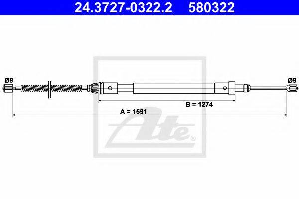FTE FBS18026 Трос, стоянкова гальмівна система