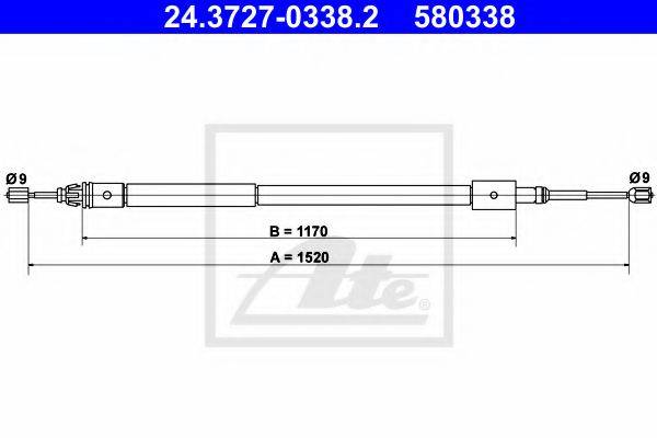 FTE FBS18037 Трос, стоянкова гальмівна система