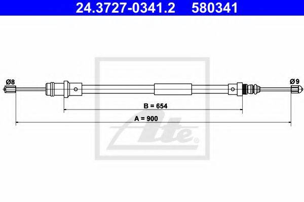 FIAT 1484385080 Комплект тросів, стоянкова гальмівна система