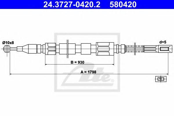FTE FBS07021 Трос, стоянкова гальмівна система