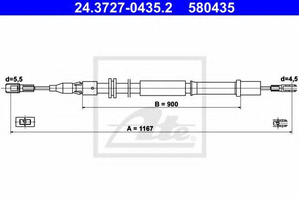 TEXTAR 44015700 Трос, стоянкова гальмівна система