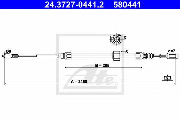 VAG 2D0609701B Трос, стоянкова гальмівна система
