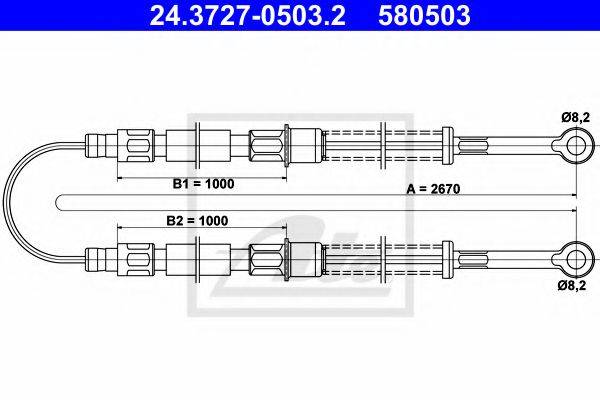 TEXTAR 44016800 Трос, стоянкова гальмівна система