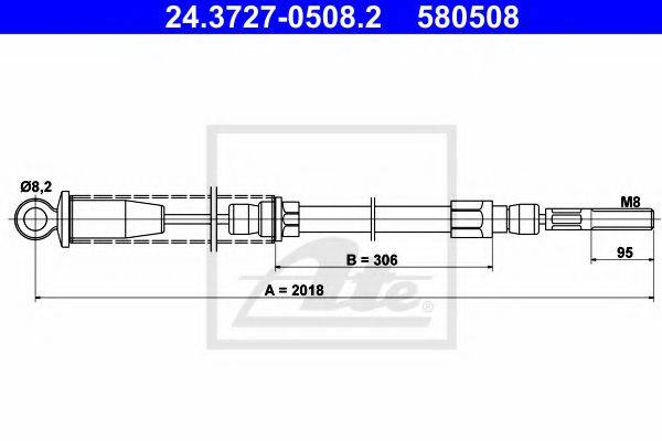 JAPCAR 206203 Трос, стоянкова гальмівна система