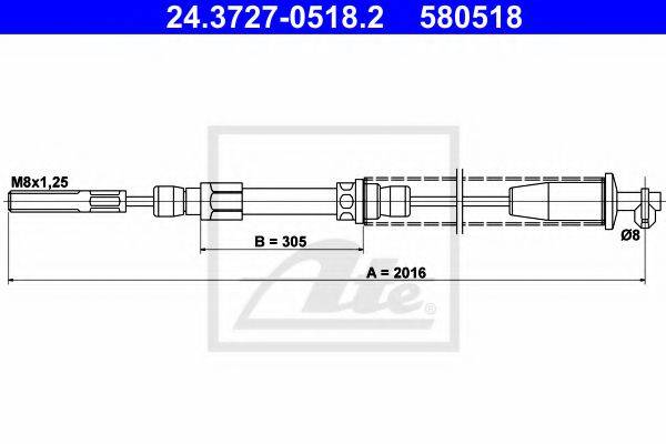 TEXTAR 44017600 Трос, стоянкова гальмівна система