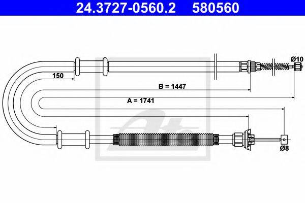 TEXTAR 44020300 Трос, стоянкова гальмівна система