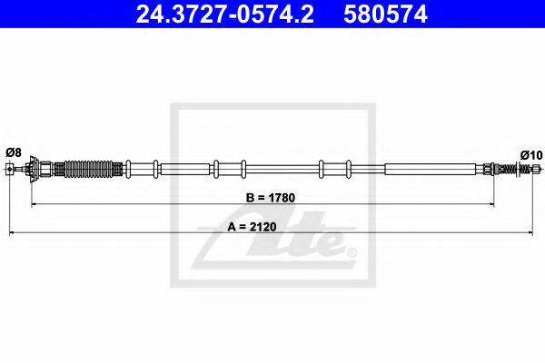 FIAT 51796642 Трос, стоянкова гальмівна система
