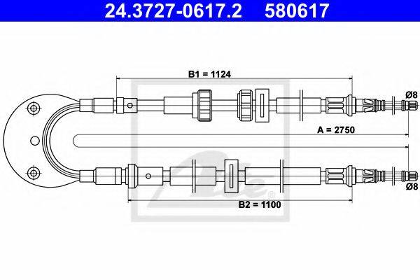 QUINTON HAZELL BC2201 Трос, стоянкова гальмівна система