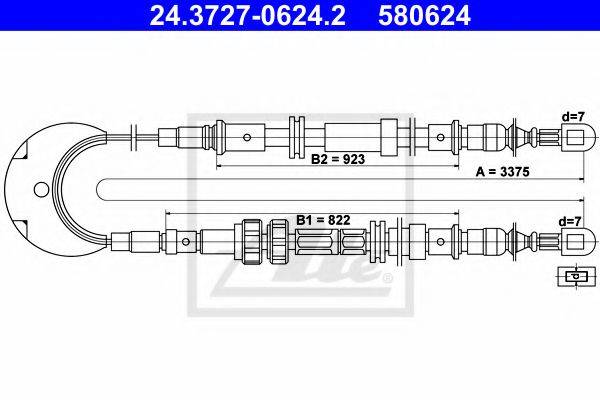 BENDIX 432171B Трос, стоянкова гальмівна система