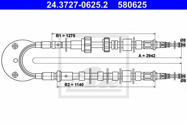 NK 902557 Трос, стоянкова гальмівна система
