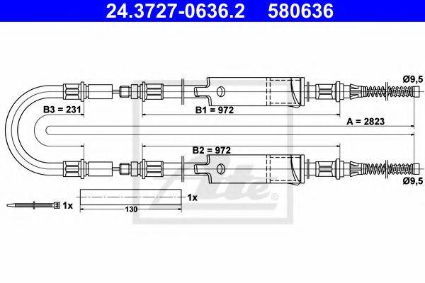 TEXTAR 44024200 Трос, стоянкова гальмівна система