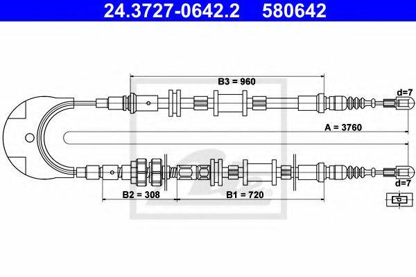 QUINTON HAZELL BC2811 Трос, стоянкова гальмівна система