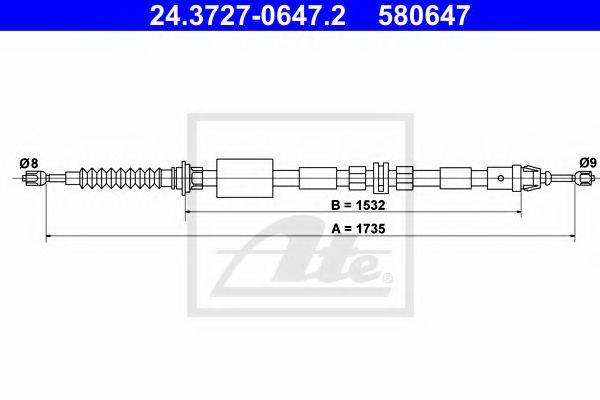TEXTAR 44024600 Трос, стоянкова гальмівна система