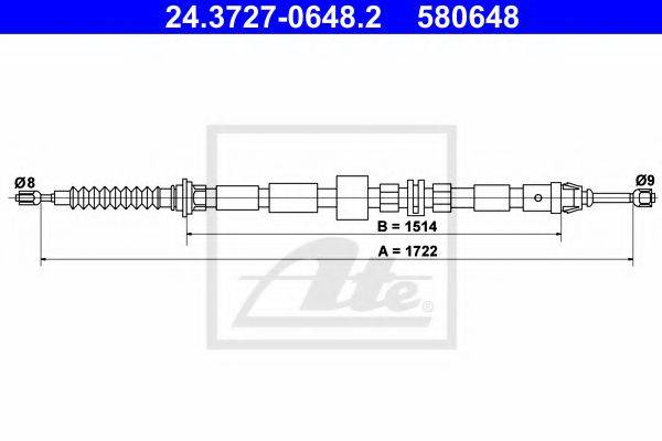 TEXTAR 44025600 Трос, стоянкова гальмівна система