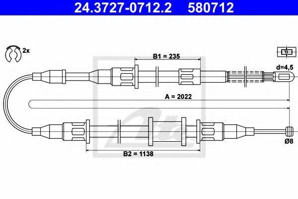 BENDIX 431169B Трос, стоянкова гальмівна система