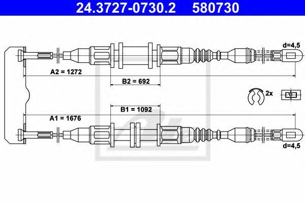 FTE FBS17014 Трос, стоянкова гальмівна система