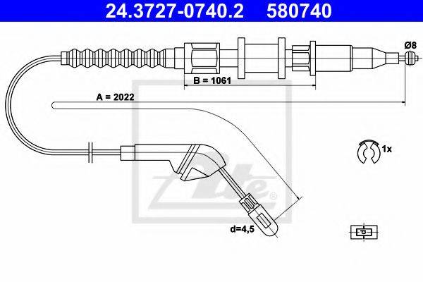 TRW GCH1684 Трос, стоянкова гальмівна система