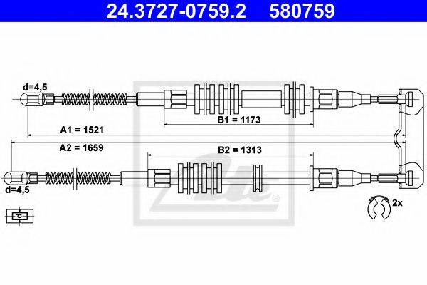 FTE FBS17041 Трос, стоянкова гальмівна система