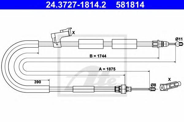 MAZDA BP4K-44-410J Трос, стоянкова гальмівна система