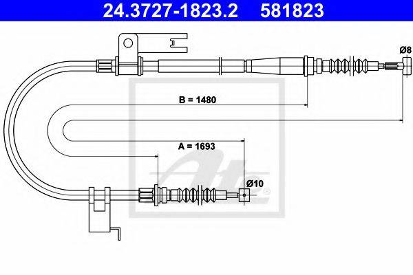 BENDIX 434449B Трос, стоянкова гальмівна система