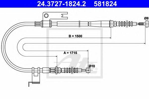 BENDIX 434450B Трос, стоянкова гальмівна система